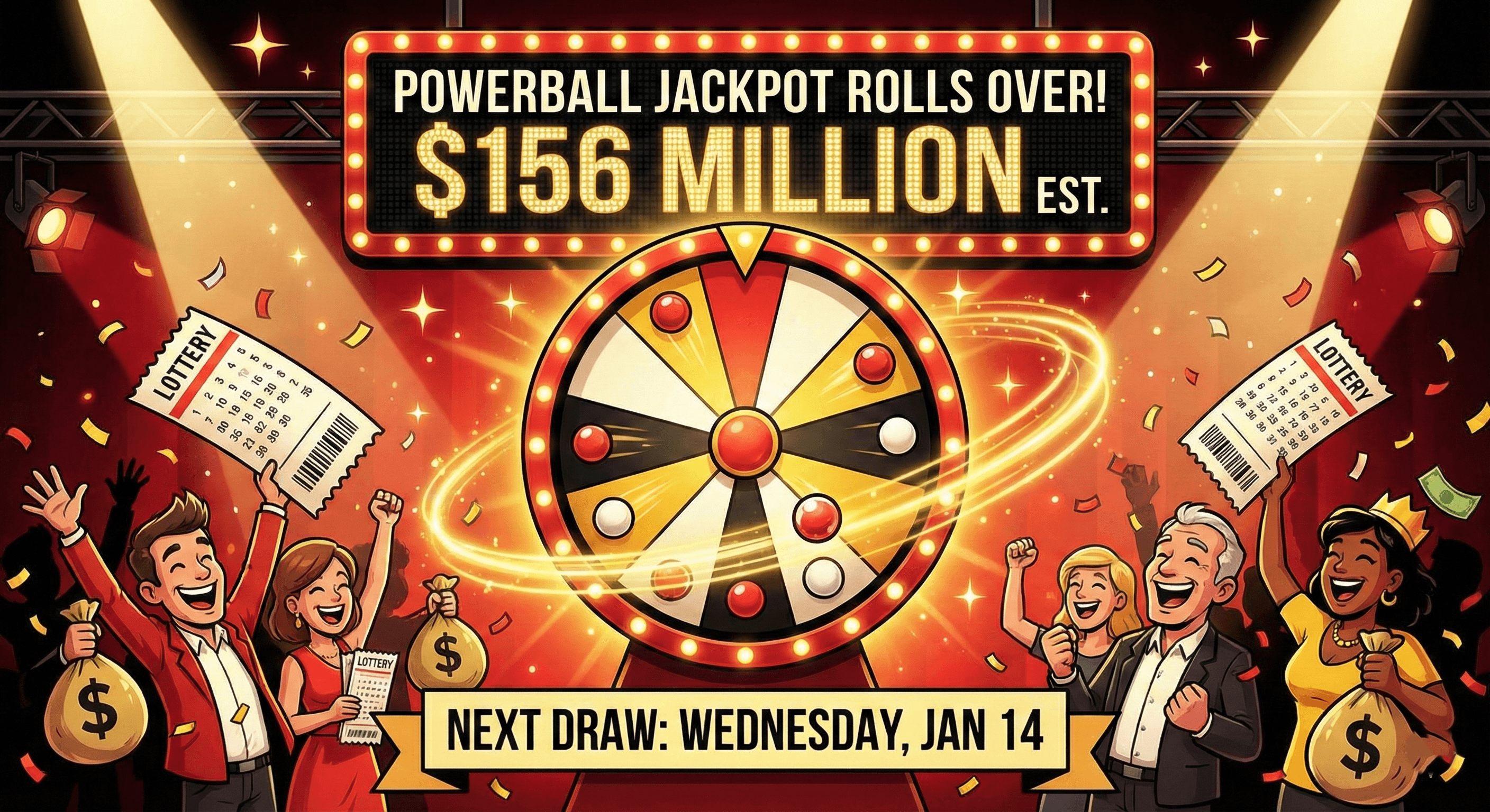 Powerball jackpot climbs to $156M after no winner Monday